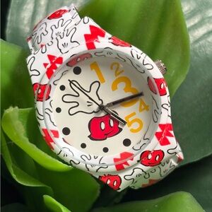 Disney Mickey Mouse Glove Print Cuff Bangle Watch